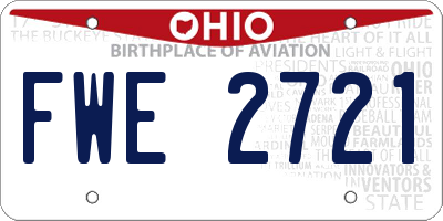 OH license plate FWE2721