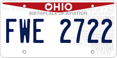 OH license plate FWE2722