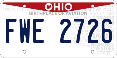 OH license plate FWE2726