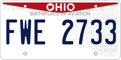 OH license plate FWE2733