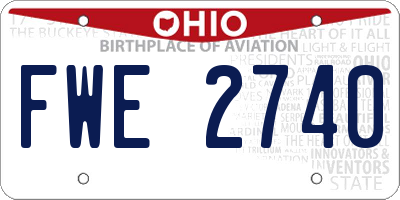 OH license plate FWE2740