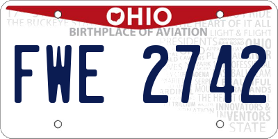 OH license plate FWE2742