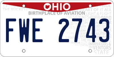 OH license plate FWE2743