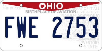 OH license plate FWE2753
