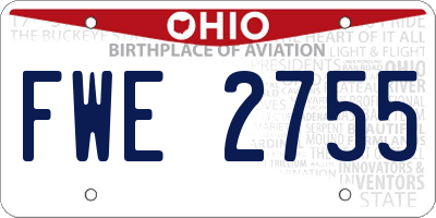 OH license plate FWE2755