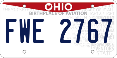 OH license plate FWE2767