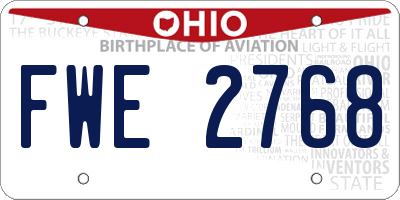 OH license plate FWE2768