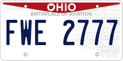 OH license plate FWE2777
