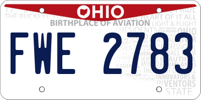 OH license plate FWE2783