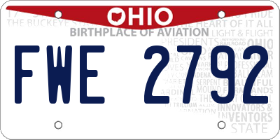 OH license plate FWE2792