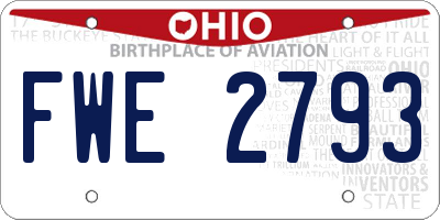 OH license plate FWE2793