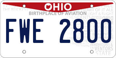 OH license plate FWE2800