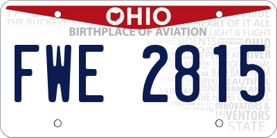 OH license plate FWE2815