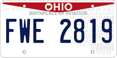 OH license plate FWE2819