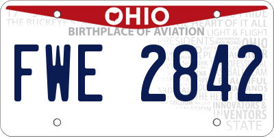 OH license plate FWE2842