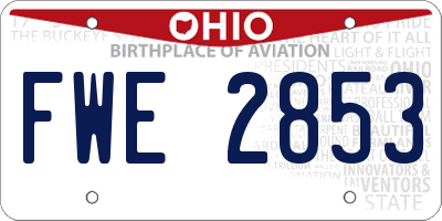 OH license plate FWE2853