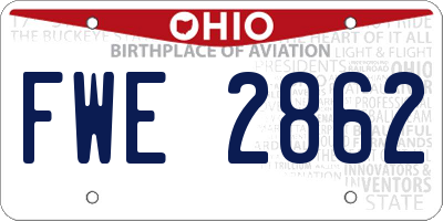 OH license plate FWE2862