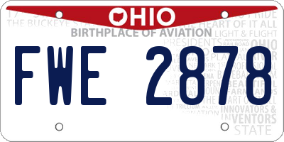 OH license plate FWE2878