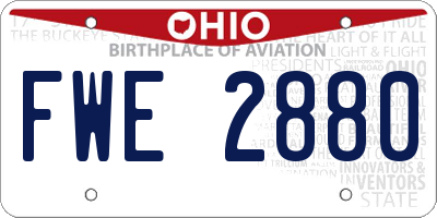 OH license plate FWE2880