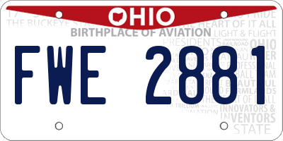 OH license plate FWE2881