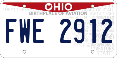 OH license plate FWE2912