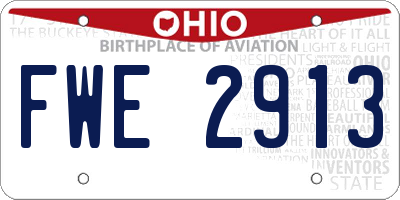 OH license plate FWE2913