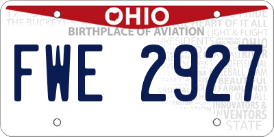 OH license plate FWE2927