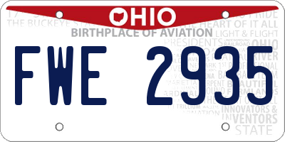 OH license plate FWE2935