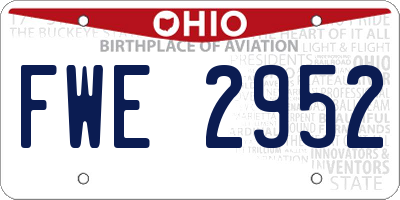 OH license plate FWE2952