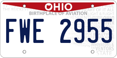 OH license plate FWE2955