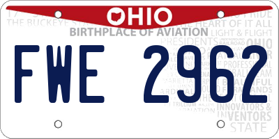 OH license plate FWE2962