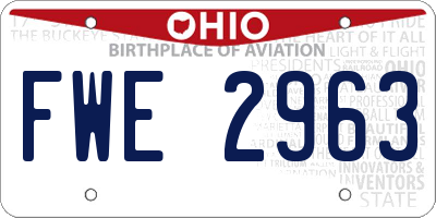 OH license plate FWE2963