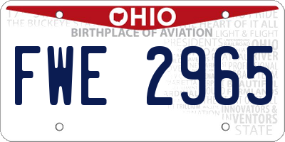OH license plate FWE2965