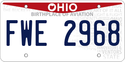 OH license plate FWE2968