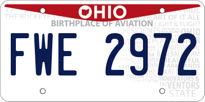 OH license plate FWE2972
