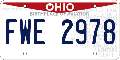 OH license plate FWE2978