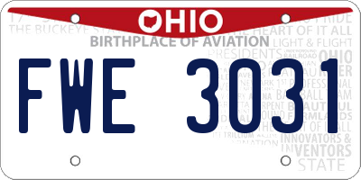 OH license plate FWE3031