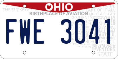 OH license plate FWE3041