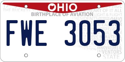 OH license plate FWE3053