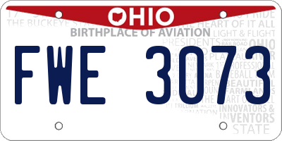 OH license plate FWE3073