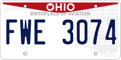 OH license plate FWE3074