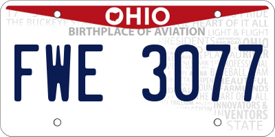 OH license plate FWE3077