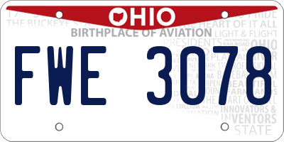 OH license plate FWE3078