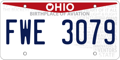 OH license plate FWE3079