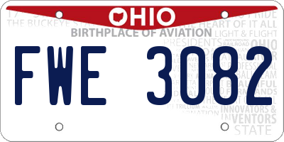 OH license plate FWE3082