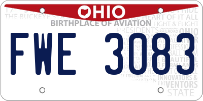 OH license plate FWE3083