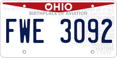OH license plate FWE3092