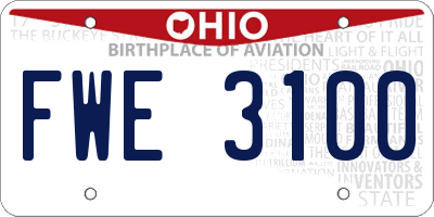 OH license plate FWE3100