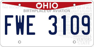 OH license plate FWE3109