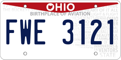 OH license plate FWE3121